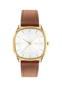 Quarzuhr Calvin Klein "CK SHAPE", braun, Armbanduhren, Damen, Quarzuhr, Armbanduhr, Damenuhr, Herrenuhr, Lederarmband, analog