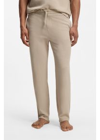 Pyjamahose BOSS "Waffle Pants", Herren, Gr. L, N-Gr, beige (light beige 275), Jersey, Obermaterial: 60% Baumwolle, 40% Polyester, lang, Hosen Pyjamahose
