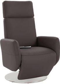 Sit & More Relaxsessel SIT & MORE "Kobra", braun (mocca), B:71cm H:110cm T:82cm, NaturLEDER (echtes Rindsleder);Luxus-Kunstleder;Luxus-Microfaser Vintageoptik (100% Polyester), Sessel, Relaxsessel, in Gr&ouml;&szlig;e M, wahlweise mit Motor und Aufstehhilfe