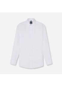 Langarmhemd OLYMP "Luxor Covershirt", Herren, Gr. 44, N-Gr, wei&szlig;, Web, Obermaterial: 100% Baumwolle, modern fit normal, 2-Knopf-Manschette, Hemden Langarmhemd, h&ouml;chste Blickdichte, b&uuml;gelfrei, Businesshemd, Modern fit