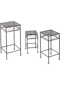 Blumentisch Locker, braun, B:20cm H:35cm T:20cm, Tische, Blumentisch, Blumenhocker, aus Metall