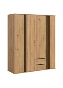 Livetastic , Anthrazit, Eiche Artisan , Holzwerkstoff , Holzoptik , 2 Schublade(n) Schubladen , 160x190x56 cm ,