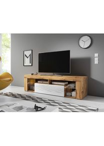 Livetastic , Wei&szlig;, Eiche Wotan , Holzwerkstoff , 2 F&auml;cher , 140x50.5x35 cm , stehend ,