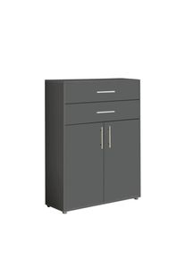 Mid.you , Anthrazit , Holzwerkstoff , 1 F&auml;cher , 2 Schublade(n) Schubladen , 84.4x113.6x33 cm , erweiterbar ,