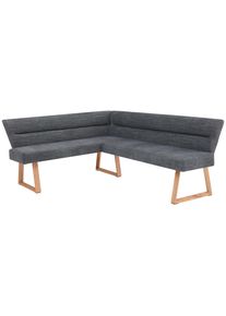 Livetastic , Eichefarben, Dunkelgrau , Holz, Metall, Textil , Eiche , massiv , seitenverkehrt montierbar, L-Form , 162-204x82x61 cm , seitenverkehrt erh&auml;ltlich ,