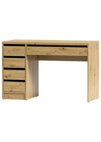 Livetastic Schreibtisch, Eiche Artisan, Holzwerkstoff, 5 Schublade(n) Schubladen, rechteckig, 55x77.6x120 cm, B&uuml;rom&ouml;bel, Schreibtische, Schreibtische