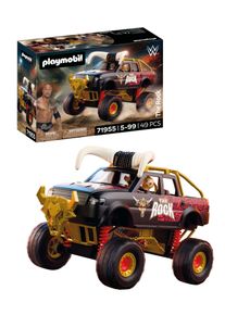 Konstruktions-Spielset Playmobil "WWE The Rock Monster Truck (71955), WWE", schwarz (bunt), Spielbausteine, Kinder, Kunststoff, Konstruktions-Spielset, Made in Europe