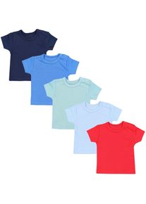 T-Shirt TUPTAM "Shirt Baby Kurzarm T-Shirt 5er Set", M&auml;dchen, Gr. 56, blau (rot dunkelblau blau gr&uuml;n hellblau), Obermaterial: 100% Baumwolle CO., Shirts T-Shirt