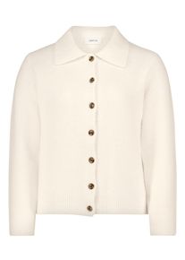 Cardigan Cartoon "Strick-Cardigan mit Kragen", Damen, Gr. 38, beige (bright cream melange), Obermaterial: 66% Polyester PES. 18% Polyacryl PAN. 12% Polyamid PA. 4% Elasthan EL., Strickjacken Cardigan