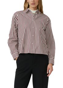Hemdbluse s.Oliver, Damen, Gr. 34, rot (schwarz merlot stripe), Web, Obermaterial: 100% Baumwolle, gestreift, regular fit normal, ohne Ausschnitt, Manschette, Blusen Hemdbluse, mit Streifen Muster
