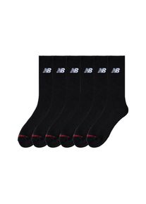 Sportsocken New Balance "EVERYDAY CREW 6 PAIRS", Herren, Gr. S (35/38), schwarz, Obermaterial: 100% Baumwolle, Socken Sportsocken, mit 6 Teilen, f&uuml;r sportive Aktivit&auml;ten geeignet, aus Baumwolle