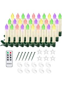 Monzana LED Weihnachtsbaumkerzen 30er-Set Bunt Fernbedienung