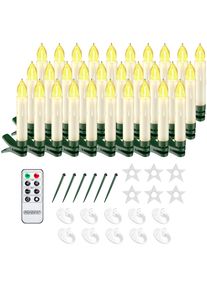 Monzana LED Weihnachtsbaumkerzen 30er-Set Warmwei&szlig; Fernbedienung
