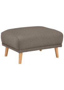 Polsterhocker HOME AFFAIRE "Lasse", braun, B:84cm H:46cm T:66cm, Struktur fein( 100% Polyester);Filzoptik (100% Polyester);Luxus-Microfaser (100% Polyester), Hocker, Polsterhocker, mit Holzf&uuml;&szlig;en