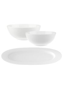 Servierplatte VILLEROY & BOCH "Servier-Set Anmut 3er Set wei&szlig;", wei&szlig;, B:2cm H:2cm L:2cm T:2cm, Porzellan, Servierplatten, Servierplatte, Sp&uuml;lmaschinenfest, Mikrowellensicher