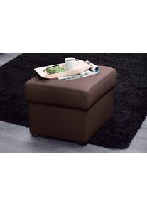 Hocker SIT & MORE "Bansin", braun (mokka), B:58cm H:45cm T:58cm, Luxus-Microfaser ALTARA NUBUCK (100% Polyester);SOFTLUX-Kunstleder;NaturLEDER (echtes Rindsleder)/Korpus SOFTLUX-Kunstleder, Hocker, Hocker