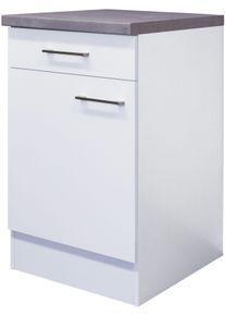 Unterschrank FLEX-WELL "Kopenhagen", wei&szlig; (wei&szlig; matt, beton grau), B:50cm H:86cm T:57cm, Holzwerkstoff, Schr&auml;nke, Unterschrank, (B x H x T) 50 x 86 x 60 cm