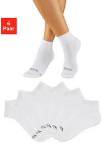 Kurzsocken Bench. "Sportsocken Antiblasensocken f&uuml;r Damen Herren", Damen, Gr. 43-46, wei&szlig; (6x wei&szlig;), Baumwollmischung, unifarben, elastisch, Socken Kurzsocken, doppellagig, beugt Blasen vor