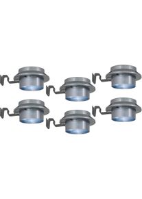 N&auml;ve LED Dachrinnenleuchte N&Auml;VE "Mistra", grau (dunkelgrau, grau), H:6cm &Oslash;:12cm, Leuchten, LED Dachrinnenleuchte, Wetterfest, AA 1,2V Akku, Farbe: grau, Material: Kunststoff