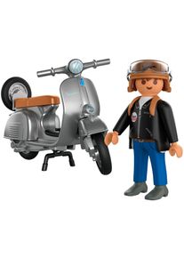 Konstruktions-Spielset PLAYMOBIL "80 Jahre Vespa: Original Style (72282), Vespa", silberfarben, Spielbausteine, Kinder, Kunststoff, Konstruktions-Spielset, Made in Europe