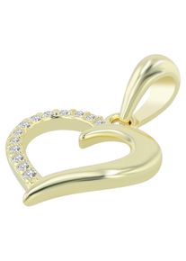 Adelia&acute;s Herzanh&auml;nger ADELIA&acute;S "Damen Anh&auml;nger &iquest; Herzanh&auml;nger aus 925 Silber mit Zirkonia", gold, Schmuckanh&auml;nger, Damen, Herzanh&auml;nger