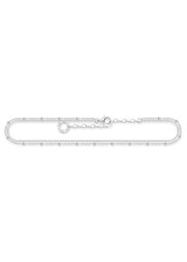 Fu&szlig;kette Thomas Sabo "doppelreihig" Gr. 27, silber (silberfarben), Fu&szlig;ketten, Damen, 27, Silber 925 (recycelt), Fu&szlig;kette