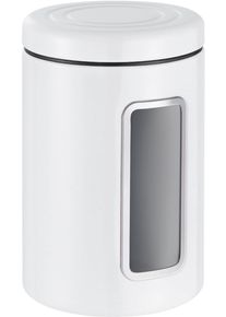 Vorratsdose WESCO "Classic Line", wei&szlig;, B:12,5cm H:18,9cm L:12,5cm, Stahlblech, Lebensmittelaufbewahrungsbeh&auml;lter, Vorratsdose, Deckel mit Kunststoffring / Sichtfenster aus Acryl, 2 L