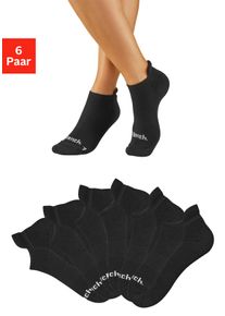 Sneakersocken Bench. "Sportsocken Antiblasensocken f&uuml;r Damen Herren", Damen, Gr. 43-46, schwarz (6x schwarz), Baumwollmischung, unifarben, elastisch, Socken Sneakersocken, doppellagig, beugt Blasen vor