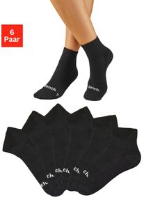 Kurzsocken Bench. "Sportsocken Antiblasensocken f&uuml;r Damen Herren", Damen, Gr. 43-46, schwarz (6x schwarz), Baumwollmischung, unifarben, elastisch, Socken Kurzsocken, doppellagig, beugt Blasen vor