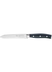 Allzweckmesser R&Ouml;SLE "Tradition", silber (silberfarben, schwarz), Klingenl&auml;nge 13cm, X50 CrMoV15 Klingenstahl, Kochmesser, Allzweckmesser, mit Wellenschliff, Klingenspezialstahl, ergonomischer Griff