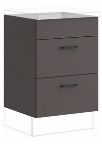 Kochfeldumbauschrank IMPULS K&Uuml;CHEN "Tirana", Breite/H&ouml;he: 60/72,3 cm, mit Soft-Close", grau (grafit), B:60cm H:72,3cm T:57,6cm, Dekorfolie, Holzwerkstoff, Schr&auml;nke, Kochfeldumbauschrank, vormontiert