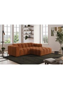 Ecksofa COTTA "Rocco L-Form, B: 248 cm, modernes Bubble-Sofa, gro&szlig;z&uuml;giger Sitzkomfort", braun (terra), B:248cm H:73cm T:93cm, 100% POLYESTER (PES), Sofas, Ecksofa, Wohnlandschaft-Charakter, frei stellbar, modernes Design