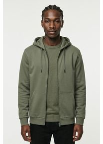 Only & Sons Kapuzensweatjacke ONLY & SONS "ONSCERES ZIP THR. HOODIE SWEAT NOOS", Herren, Gr. M, grau (castor gray), angeraute Sweatware, Obermaterial: 65% Baumwolle, 35% Polyester, unifarben, regular fit normal, ohne Ausschnitt, Rippb&uuml;ndchen, Sweatjacken Kapuzensweatjacke