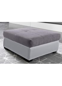 Hocker COTTA "Speedway", hellgrau, dunkelgrau, B:100cm H:46cm T:70cm, Edles Flachgewebe ( 100% Polyester ) / Feine Struktur ( 100% Polyester );Kunstleder SOFTLUX / Luxus-Microfaser ( 100% Polyester );Kunstleder SOFTLUX / Struktur ( 100% Polyester ), Hocker, Hocker