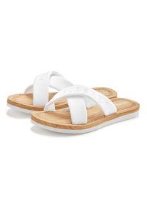 Badepantolette ELBSAND "Badeschuhe, Badeschlappe, Sommerschuhe, Pantolette,Badelatsche", Damen, Gr. 44, wei&szlig;, Obermaterial: 100% Textilmaterial. Decksohle: 100% Synthetik. Futter: 100% Textilmaterial. Laufsohle: 100% Synthetik, unifarben, Basic, Schuhe Badepantolette, Sandale mit wasserabweisender und ultraleichter Sohle VEGAN