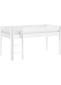 Spielbett Vipack "Primo, mit umlaufenden Absturzschutz, Leiter recht/links montierbar", wei&szlig; (wei&szlig;, wei&szlig;, wei&szlig;), B:104,5cm H:109cm L:206,1cm, Betten, Spielbett, Kiefer massiv wei&szlig; lackiert, 90x200 cm inkl. Rolllattenrost