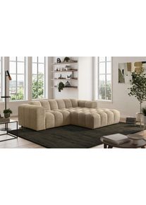 Ecksofa COTTA "Rocco L-Form, B: 248 cm, modernes Bubble-Sofa, gro&szlig;z&uuml;giger Sitzkomfort", beige, B:248cm H:73cm T:93cm, 100% POLYESTER (PES), Sofas, Ecksofa, Wohnlandschaft-Charakter, frei stellbar, modernes Design