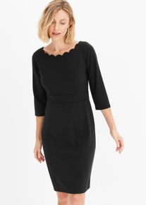 Etuikleid bonprix, Damen, Gr. 36, N-Gr, schwarz, Obermaterial: 76% Polyester, 20% Viskose, 4% Elasthan, tailliert, Kleider Etuikleid, taillierte Passform, aus Polyester, Viskose und Elasthan