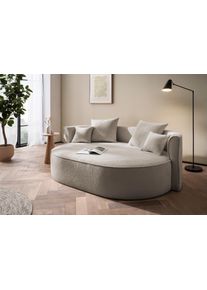 2,5-Sitzer "ISALIE Boucl&eacute;, rundes Loungesofa, mit Kissen, perfekt gepolstert", grau (taupe), B:200cm H:98cm T:145cm, LEGER HOME BY LENA GERCKE, Sofas, 2 5-Sitzer, moderne Stoffe, mit 4 Zierkissen, extra gro&szlig;e Sitzfl&auml;che