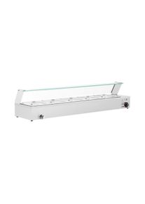 ROYAL CATERING Bain marie - 2,000 W - 5 GN 1/2 - leeresztőcsap - &uuml;vegfed&eacute;l RCBM_GN1/2_4