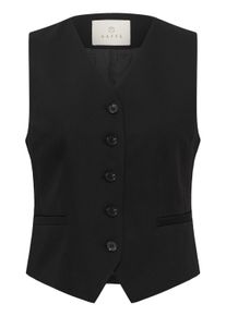 Anzugweste Kaffe "Damen Weste KAsakura", Damen, Gr. 46, schwarz (schwarz deep), Obermaterial: 77% Polyester PES. 18% Viskose CV. 5% Elasthan EL., Westen Anzugweste