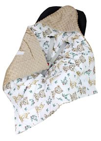 Wohndecke TUPTAM "Einschlagdecke Baby Winter Einschlagdecke f&uuml;r Babyschale Wattiert", Baby, braun (rehlein, b&auml;ren, beige, hellbraun), Obermaterial: 100% Polyester PES., Wohndecken Wohndecke