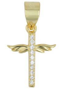 Adelia&acute;s Kreuzanh&auml;nger ADELIA&acute;S "Damen Anh&auml;nger &iquest; Fl&uuml;gel Kreuzanh&auml;nger aus 925 Silber mit Zirkonia", gold, Schmuckanh&auml;nger, Damen, Kreuzanh&auml;nger