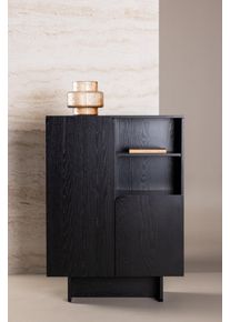 Stauraumschrank VENTURE HOME "Tyres&ouml;, Stauraumschrank, H&ouml;he 110 cm", schwarz, B:80cm H:110cm T:30cm, MDF, Schr&auml;nke, Stauraumschrank, Stauraumschrank, Lackierung, kultiviert, modern, vielseitig