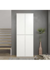 Mehrzweckschrank Home Affaire "Novara", wei&szlig;, B:74cm H:191cm T:34cm, FSC-zertifizierter Holzwerkstoff, Schr&auml;nke, Mehrzweckschrank, Mehrzweckschrank mit Kleiderstange - (B/T/H) nach Wahl 37-74/34/191 cm