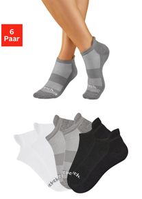 Sneakersocken Bench. "Sportsocken Antiblasensocken f&uuml;r Damen Herren", Damen, Gr. 43-46, grau (2x wei&szlig;, 2x schwarz, 2x grau meliert), Baumwollmischung, unifarben, elastisch, Socken Sneakersocken, doppellagig, beugt Blasen vor
