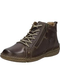 Schn&uuml;rboots Josef Seibel "Neele 71", Damen, Gr. 39, braun, Leder, Schuhe Schn&uuml;rboots, Schn&uuml;rstiefelette mit praktischem Au&szlig;enrei&szlig;verschluss, Weite G (=weit)