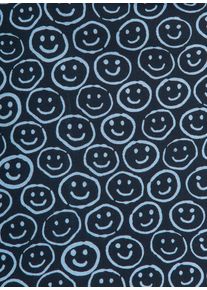 Schlafanzug TRIGEMA "TRIGEMA Shorty-Pyjama mit Smiley-Muster", Herren, Gr. XL, blau (navy), Single Jersey, 100% Baumwolle, Rundhals, Homewear-Sets Schlafanzug