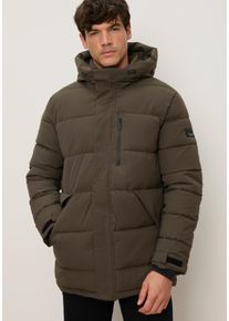 Winterjacke Bruno Banani, Herren, Gr. M, braun, Web, Obermaterial: 100% Polyester. Futter: 100% Polyamid. Wattierung: 100% Polyester, unifarben, figurumspielend Po-bedeckend, B&uuml;ndchen, Jacken Winterjacke, Steppjacke mit Kapuze mit Funktion
