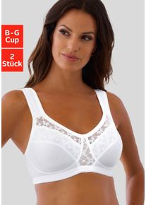 Entlastungs-BH NUANCE BY LASCANA, Damen, Gr. 100, Cup B, schwarz-wei&szlig; (wei&szlig;, schwarz), Microtouch, Obermaterial: 90% Polyester (COOLMAX), 10% Elasthan, BHs Entlastungs-BH, ohne B&uuml;gel mit breiten Tr&auml;gern &ndash; auch perfekt f&uuml;r gro&szlig;e Gr&ouml;&szlig;en